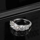 Fabulous 5 Stones 3.6cttw GRA Certified Moissanite Diamonds Eternity Rings Silver Wedding Engagement Fine Jewellery