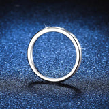 Round Full Moissanite Diamonds Rings Sterling Silver with 18K White Gold Plated Wedding Engagement Fine Jewellery
