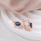 Amazing Fashion Design Oval Purple 14K Rose Gold Rolled AAA Zircon Crystals  Drop Earrings, Daily Jewellery