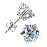 Fantastic 18K Yellow Gold Plated 0.5-2ct Moissanite Diamonds Stud Earrings 925 Silver Luxury Fine Jewellery with GRA