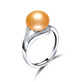 Luxury Multicolour Real Natural Freshwater Pearls AAA Zircon Diamonds Rings