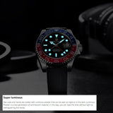 New LUXURY DESIGN Top Mechanical Automatic Watch Sports Rubber Diver Series Watch Luminous Date Display Wristwatches
