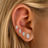 Pear, Princess, Marquise, Cushion Asscher Cut Silver Moissanite Diamonds Stud Earrings