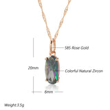 Amazing Filled Rose Gold of 14-Karat Purity Colorful AAA Zircon Crystal Pendant And Necklace, Fashion Jewellery