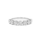 Exquisite VVS1 D Colour Moissanite Flower Design 925 Silver Half Eternity Rings