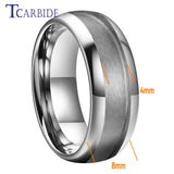 Grooves Domed Polished Finish 4/6/8mm Tungsten Wedding Engagement Rings