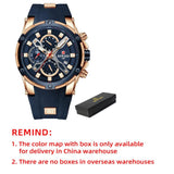 New Blue Waterproof Top Luxury Brand Chronograph Sport Quartz Watches For Men - Military Style Mens Watches - The Jewellery Supermarket