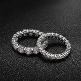 Sparkling 2.2cttw 3mm D Colour Moissanite Diamonds Full Eternity Rings - 18K Gold 925 Silver Plated Wedding Rings