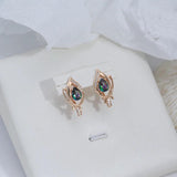 Elegant Rolled 14K Rose Gold Vintage Style Drop Earrings with Gradient AAA Zircon Diamonds Fashion Fine Jewellery