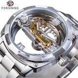 New Transparent Automatic Mechanical Watches - Stainless Steel Strap Vintage Skeleton Luminous Watches - The Jewellery Supermarket