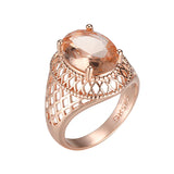 14 Karat Filled Gold Brown AAA Zircon Crystal Unique Elegant Jewellery Rings For Women