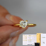 Terrific 1Carat Princess Cut Moissanite Solitaire Diamond Rings Silver 18K Gold Plated Wedding Engagement Jewellery