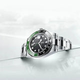 Popular Luxury Brand Left Crown Men Mechanical Wristwatches 100M Waterproof Sapphire Glass PD-1662 GMT Watch for Men