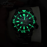 Monster Men's Diver Sapphire Crystal 20 Bar Waterproof Snowflake Blue Dial Watches