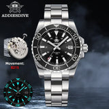 Waterproof Luxury Brand Watch AD2504 Stainless Steel Black Dial Sappire Luminous NEW Ceramic Bezel Dive Watches