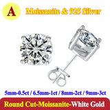 Luxury 0.5-3 Carats Cushion Marquise Oval Moissanite Diamonds Silver Stud Earrings