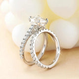 Marvelous D Colour VVS118K White Gold Plated Sterling Silver All Moissanite Row Rings Set For Women Fine Jewellery