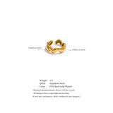 18K Gold Plated Stainless Steel  Heart Love Casting Open Ring Popular Fashion Jewellery