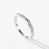 Delicate Twisted AAAA Lab Created Diamonds 925 Sterling Silver Stackable Ring