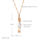 14K Filled Gold Fashion Geometric Hollow AAA Zircon Diamonds Elegant Pendant Necklace