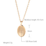 14K Rolled Gold Minimalist Oval Geometric High Quality Fashion Pendant Necklace
