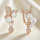 14 Karat Filled Gold Unique Pearl English Earrings for Women Daily Fine Jewellery