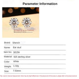 Flower Design 0.6ct Moissanite Diamonds Six Claws Stud Earrings - Sterling Silver Fashion Women's Fine Jewellery - The Jewellery Supermarket