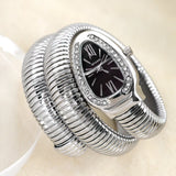 Luxury Snake Shape Quartz Watch Stainless Steel Strap Bracelet Wristwatch Watches