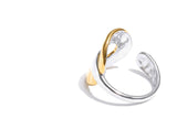 18K Gold Plated Stainless Steel Metal Geometric Adjustable Distinctive Popular Ring
