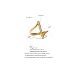 18K Gold Plated Unique Stainless Steel Geometric AAA Zirconia Diamonds Twisted Chic Ring