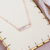 Modern Fashion Filled 14K Rose Gold AAA Zircon Diamonds Square Pendant Necklace - Daily Fine Jewellery