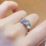 Dazzling 2/4ct D Colour VVS1 Moissanite Diamonds Wedding Engagement Rings  Gold Plated 925 Silver Fine Jewellery