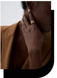 18K Gold Plated Stainless Steel Unique Lip Open Fashion Personalized Attractive Ring