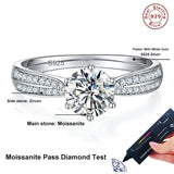Excellent 0.5ct 1ct VVS1 D Colour Moissanite Diamond Engagement Silver 18KGP Ring