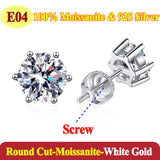 Luxury 0.5-3 Carats Cushion Marquise Oval Moissanite Diamonds Silver Stud Earrings