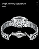 New Arrival Automatic Mechanical Watch For Men Luxury Business Skeleton Luminous Waterproof Triangle Dial Watches