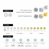 Affordable 18KGP Colour Moissanite Damond Earrings - Solid 925 Sterling Sliver Sparkling Diamond Ear Studs Fine Jewelry for Women Gift