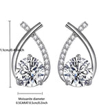 Marvelous 0.5 Carat * 2 Moissanite Diamonds Cross Earrings Fashion Design Light Luxury High-End Fine Jewellery - The Jewellery Supermarket