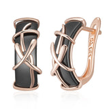 14 Karat Gold Filled Black Ceramics High Quality Daily Fine Jewellery Dangle Earrings