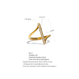 18K Gold Plated Unique Stainless Steel Geometric AAA Zirconia Diamonds Twisted Chic Ring