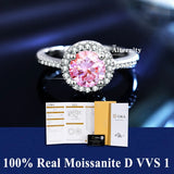 S925 Silver D VVS1 100% Real Moissanite Ring Adjustable Size Pass Diamond with GRA Certificate 18K Plating Rings