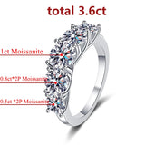 Wonderful 5 Stones Sparkling 18KGP 3.6CT All Moissanite Diamonds Rings Wedding Engagement Sterling Silver Jewellery