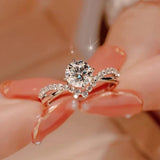 Wonderful 1ct Moissanite Diamond Crown 925 Sterling Silver Gold Plated Ring, Pass Diamond Test Fine Luxury Jewellery