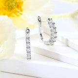 Excellent 18KGP D Colour VVS1 Moissanite Diamonds Clip Hoop Earrings for Women, Silver Fine Fashion Charm Jewellery - The Jewellery Supermarket