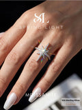 Brilliant Light Star-Shaped VVS1 D Colour Moissanite Diamonds Fine Jewellery Ring