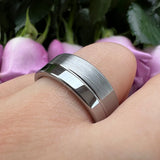 Offset Groove Polished Brushed Finish 6MM 8MM Womens Mens Tungsten Carbide Rings