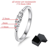 Fine 0.13 CTTW VVS1 D Colour 5 Stones Moissanite Diamonds Engagement Silver Rings
