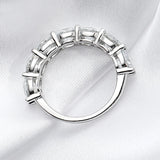 Sparkling 7 Gemstone 3.5/7cttw VVS1 D Colour Moissanite Diamonds Silver Eternity Ring