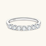 GRA Certified Round Moissanite Diamonds Half Eternity Ladies Rings Real Sterling Silver Wedding Party Fine Jewellery