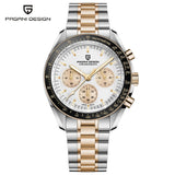 Luxury Chronograph AR Sapphire Mirror Ceramic Bezel New Moon Men's Quartz Watches